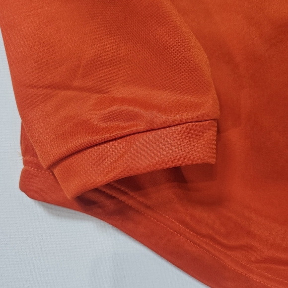 Adidas Sport Pullover Womens Medium 1/4 Button Orange White Performance Sweater - Picture 3 of 13